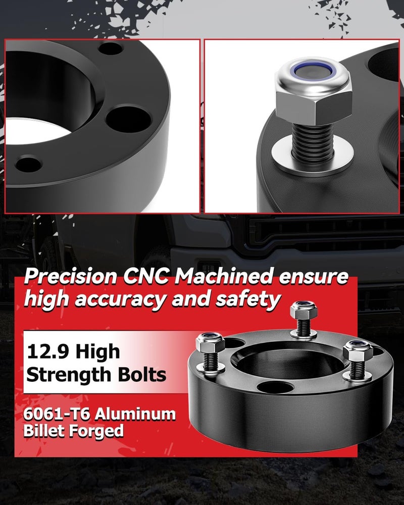 PROEZE 2.5" Leveling Lift Kits for 2007-2026 Silverado 1500/2007-2026 Sierra 1500, 2.5 inch Forged Front Strut Spacers Leveling Kits - Image 5
